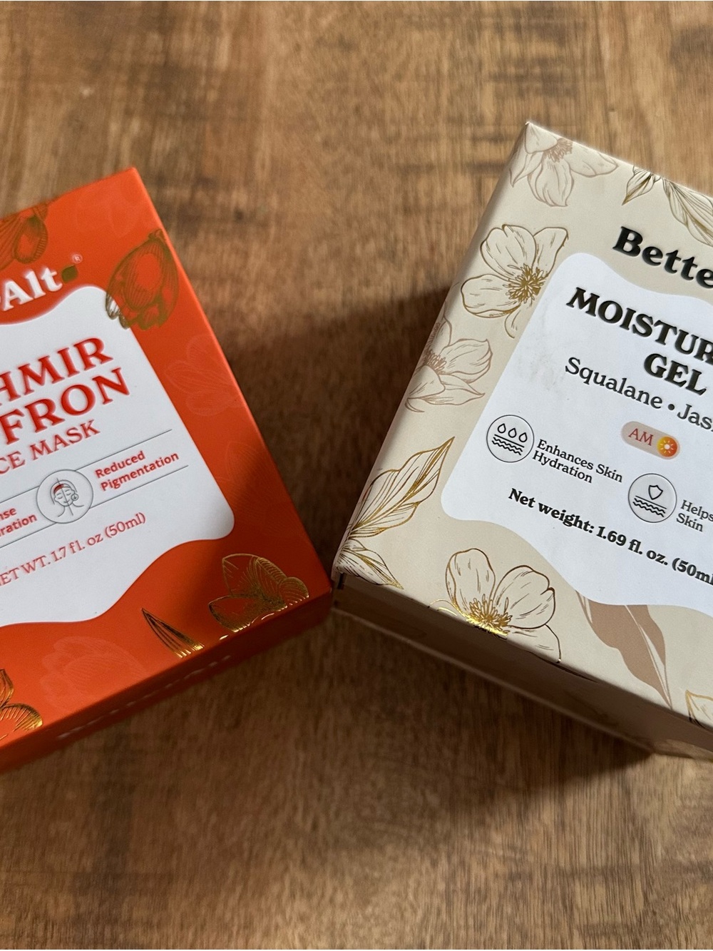 BetterAlt Skincare Bundle Squalane Jasmine Moisturizer Kashmir Saffron Mask NEW